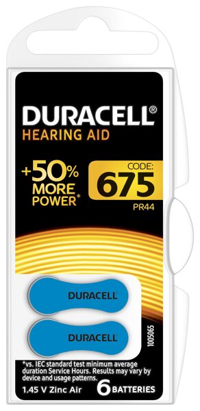 Duracell 675 dzirdes aparātu baterijas