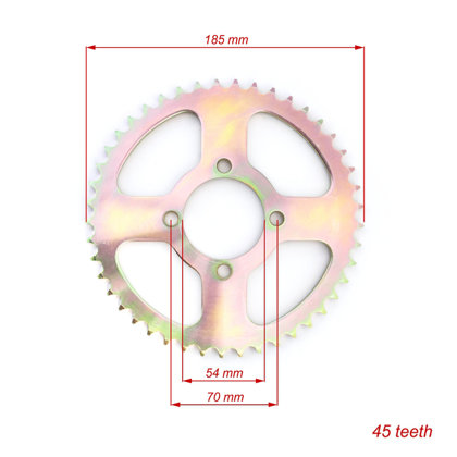 Aizmugurējais zobrats ATV 428 ķēdei 45 zobi