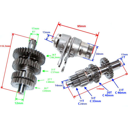 Pārnesumkārba ATV 110 ar dakšas B variantu