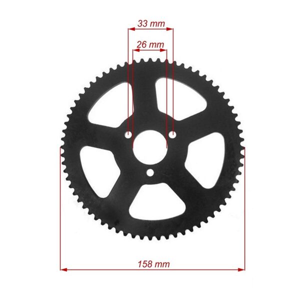 Aizmugurējais zobrats Mini Bike 25H 72Zobi