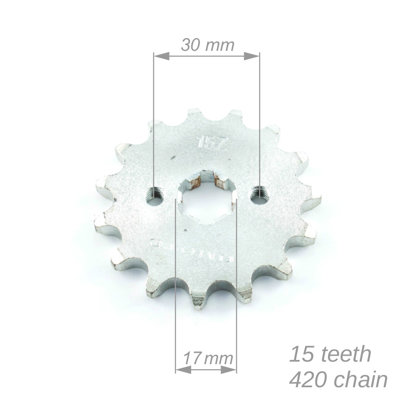 Priekšējais zobrats ATV 420 ķēdei ar 15 zobiem