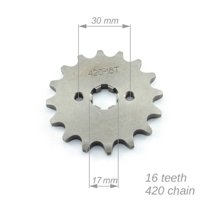 Priekšējais zobrats ATV 420 ķēdei ar 16 zobiem