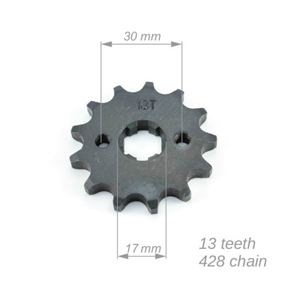 Priekšējais zobrats ATV 428 ķēdei ar 13 zobiem 