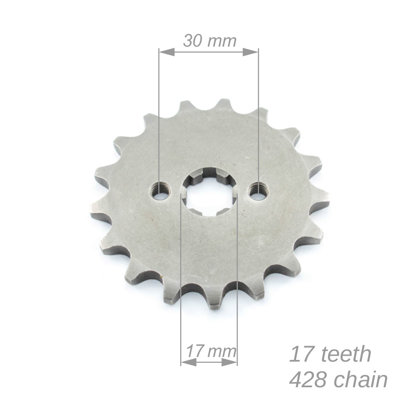 Priekšējais zobrats ATV 428 ķēdei ar 17 zobiem