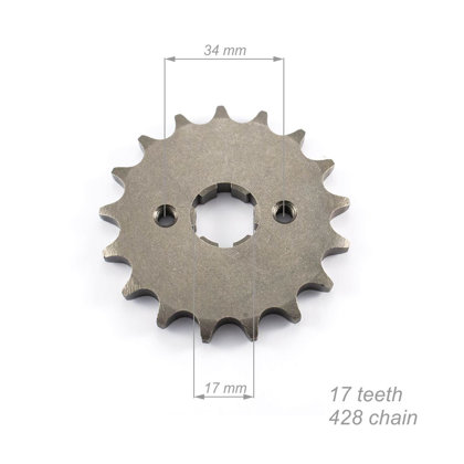 Priekšējais zobrats ATV 428 ķēdei ar 17 zobiem