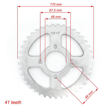 Aizmugurējais zobrats ATV 428 ķēdei