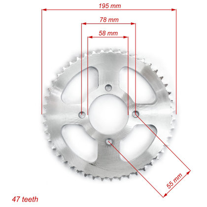 Aizmugurējais zobrats ATV 428 ķēdei