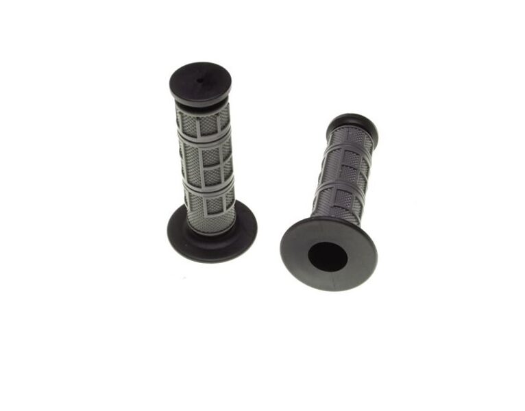 Stūres rokturi Enduro melnie ar pelēku 