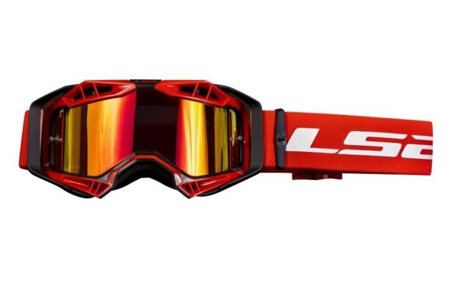 Enduro/motokrosa brilles AURA LS2 IRIDIUM VISOR sarkans