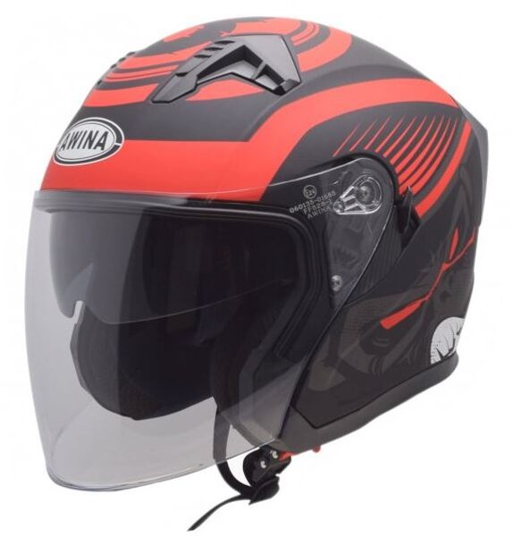 Moto ķivere OPEN FACE TYPE JK528 BLACK RED MATT