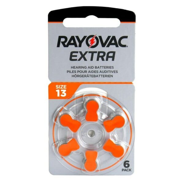 6 x Rayovac Extra 13 dzirdes aparātu baterijas