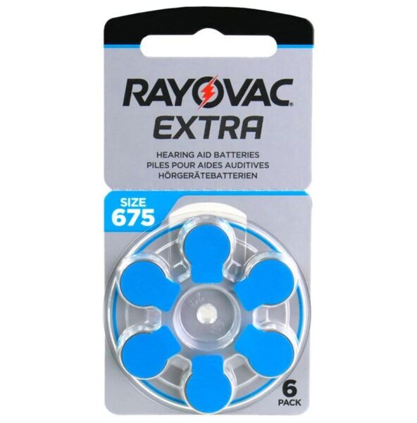 6 x Rayovac Extra 675 dzirdes aparātu baterijas